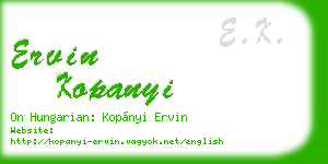 ervin kopanyi business card